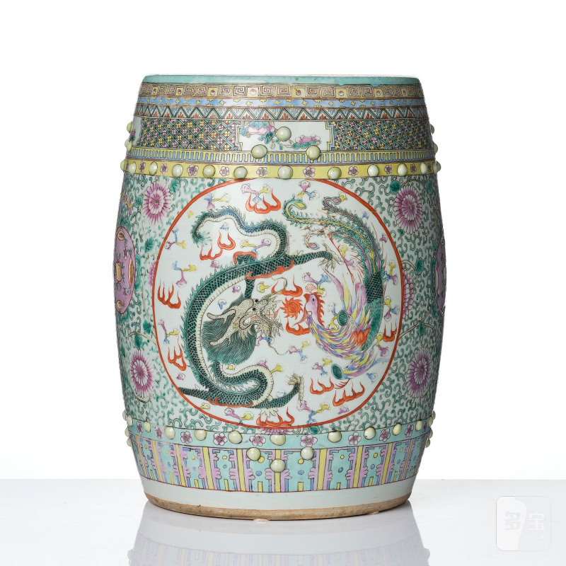 A famille rose garden seat, - 图3